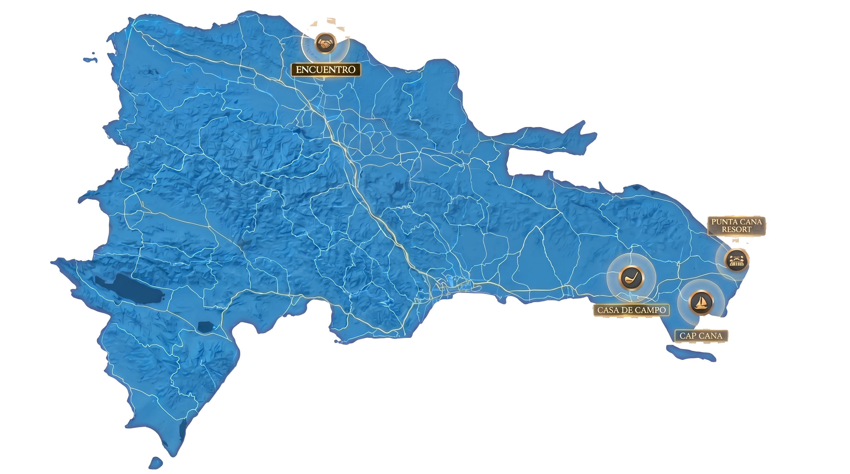 Mapa triangular de destinos
